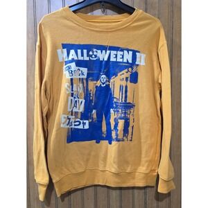 Halloween II Sweatshirt Sz‎ S Orange Slay All Day Long Sleeve Horror Movie